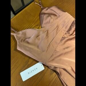 AZAZIE A10 Brand New Bridesmade Dress Bronzer 852 Satin